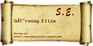 Sárossy Eliza névjegykártya